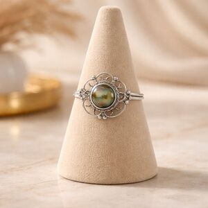 Vintage 925 Silver Abalone Ring